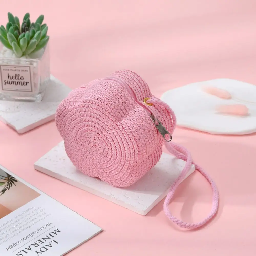 Straw Woven Crossbody Bag for Kids Travel