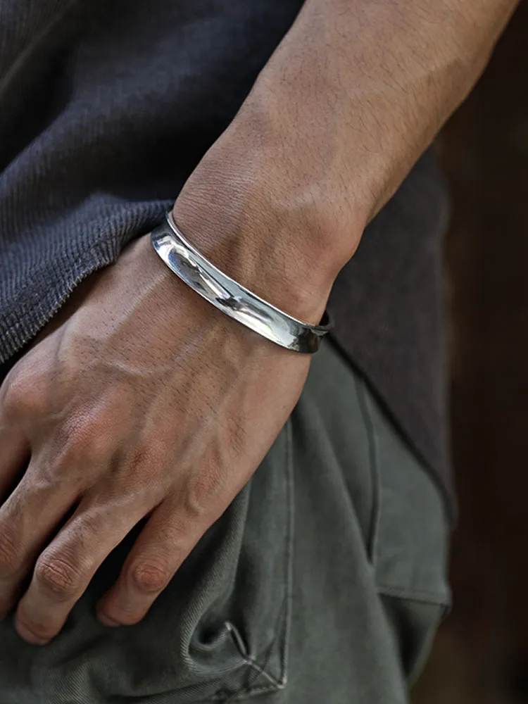 純銀、高純度99.9%バングル　30g Pure S999 Sterling Silver Copper Cash Bracelet Bangle Wide