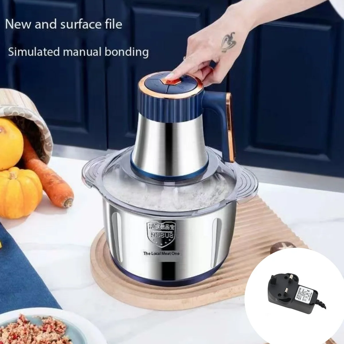 Electric Meat Grinder Household stainless steel meat grinder 1pc multifunctional cooking machine brake vegetable machine family high powe meat cutter chopper