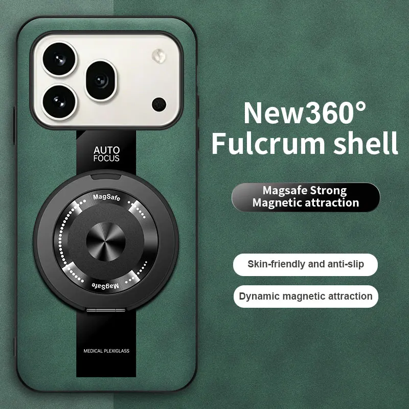 Magnetic Retro Leather Soft Case with Kickstand Ring Cover