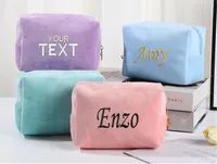 Custom Embroidery Bridesmaid Makeup Bag Personalized Velvet Storage Bag Wedding Anniversary Gift Custom Logo Travel Toiletry Bag 1