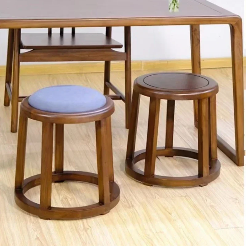 Elm Vanity Stool Anti static Guzheng Bench Antique Shoe Changing Low Seat Soft Padded Dining Chair Suitable for Living Room