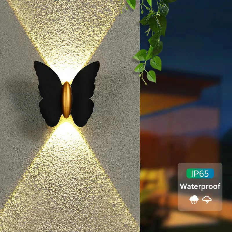 

6W LED Butterfly Wall Light Outdoor Indoor Waterproof IP65 Porch Garden Lamp Sconce Balcony Terrace Decoration Creation Bedroom