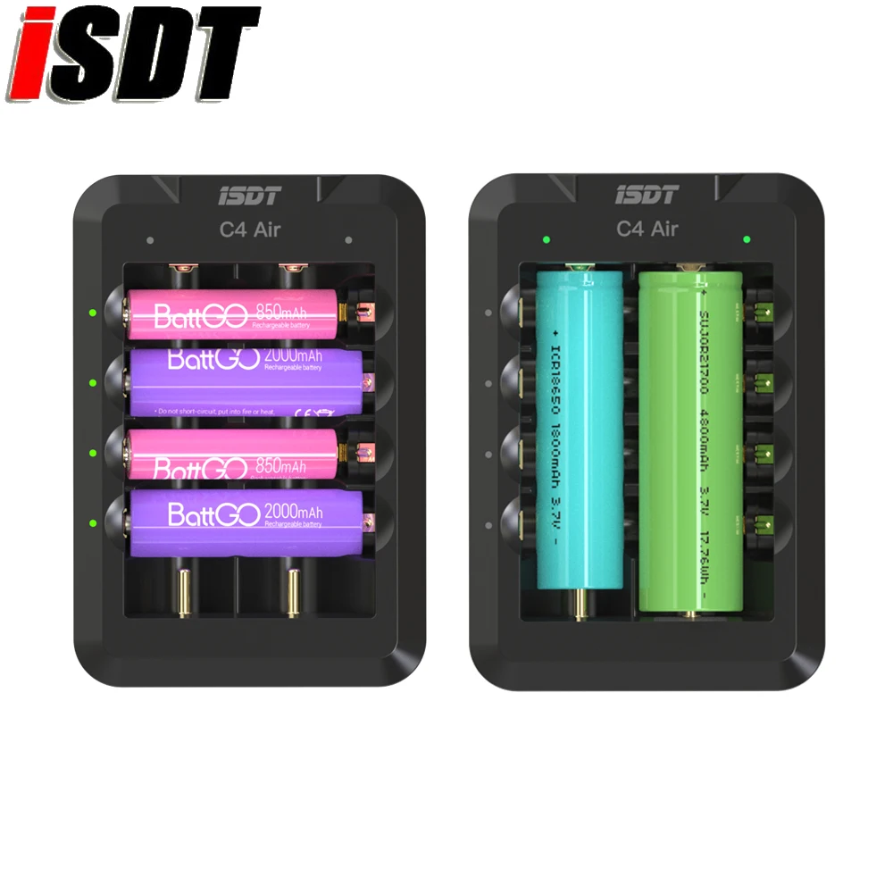 

ISDT C4 Air USB Type-C 6-Bay 4A Universal Battery Smart Charger With APP Connection For AA AAA Li-ion Rechargeable Batteries