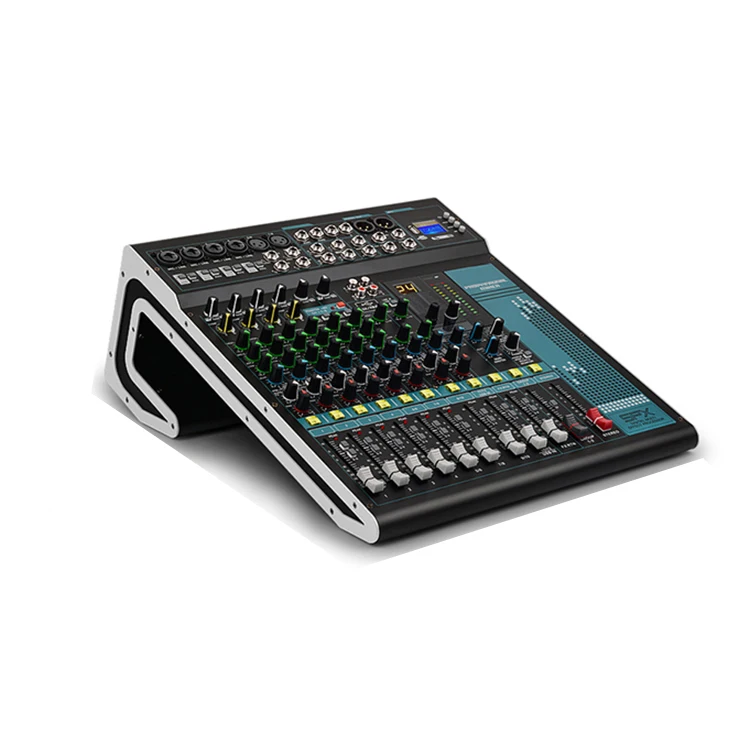 

YYHCXA-12 Channel Digital Audio Console 48v Phantom Power Built-in 24 Reverb Effect Professional Metal Audio Mixer