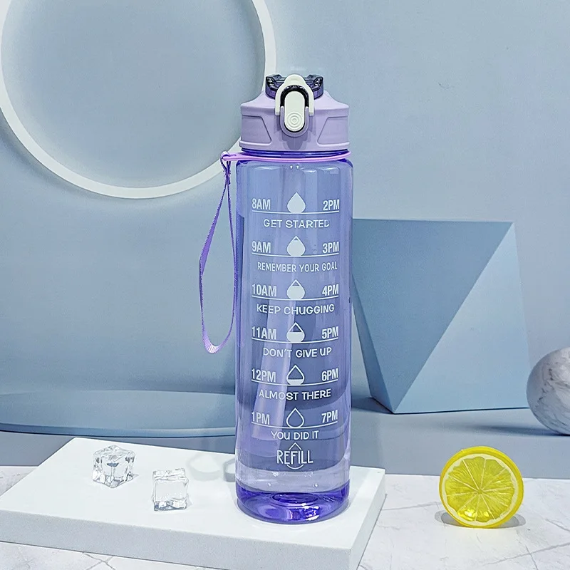 sports water bottle plastic water bottle sports bottle water bottle plastic cup 900ML Large Capacity Sports Water Bottle Leak Proof Colorful Plastic Cup Drinking Outdoor Travel Portable Gym Fitness Jugs