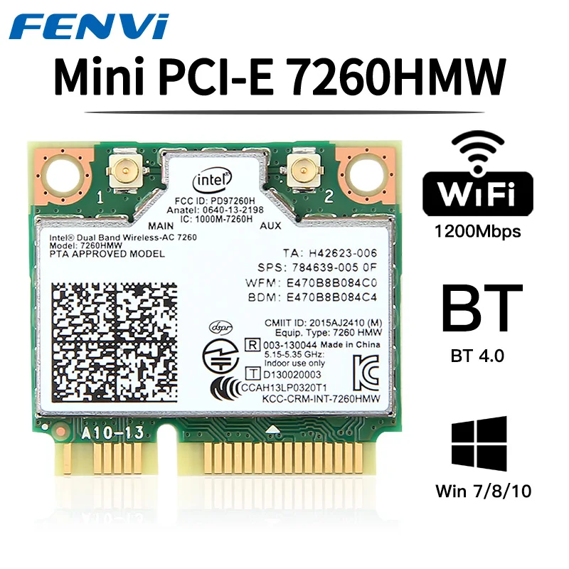 Scheda Di Rete WiFi Mini PCI-E 7260AC - Dual Band 2.4G/5G Con Bluetooth 4.0 - Foto 7
