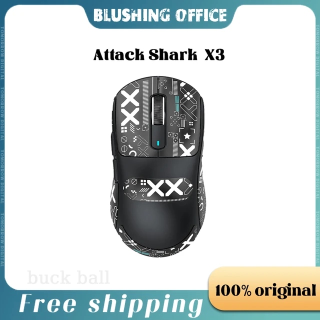 Attack Shark X3-ratón inalámbrico para Gamer, ligero, Bluetooth, con cable,  Paw3395, 3-Mdoe, para PC, portátil, accesorio para juegos, regalo