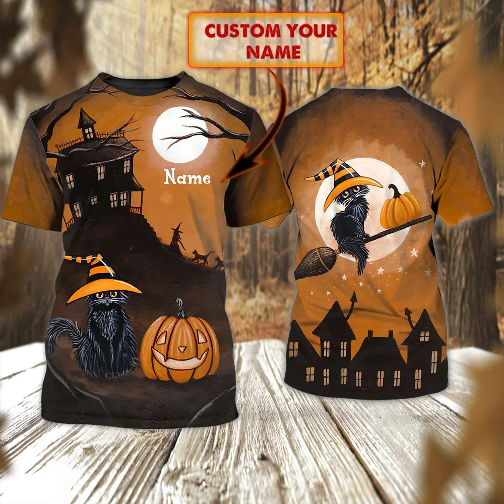 Neueste Sommer männer T-shirt Halloween kürbis Personalisierte Name 3D Gedruckt t-shirt Unisex Casual T-shirt Halloween geschenk DW130 – Detail 33