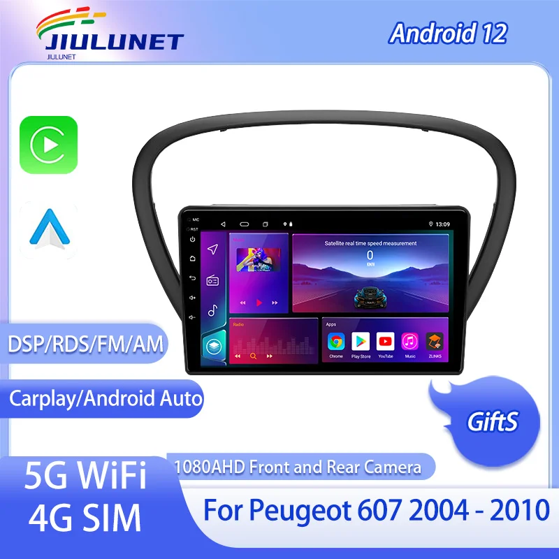 

JIULUNET 8 core Car Radio Android 12 For Peugeot 607 2004 - 2010 Multimedia Player Navigation GPS Wireless Carplay Auto