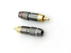 Conector RCA de cobre de 50 piezas, adaptador de Audio y vídeo chapado en oro, conectores de soldadura