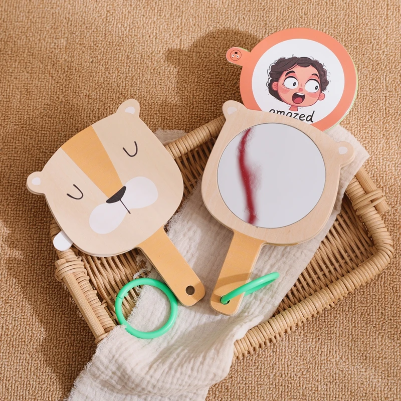Baby Holz Montessori Emotionale Bewusstsein Spiegel Spielzeug Frühen Kindheit Bildung Sensorischen Spielzeug Kindergarten Lehrmittel Geschenk – Detail 28