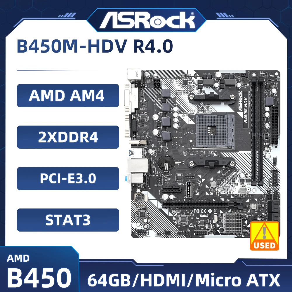 B450m motherboard asrock b450m hdv r4 0 motherboard am4 2 ddr4 pci e 3