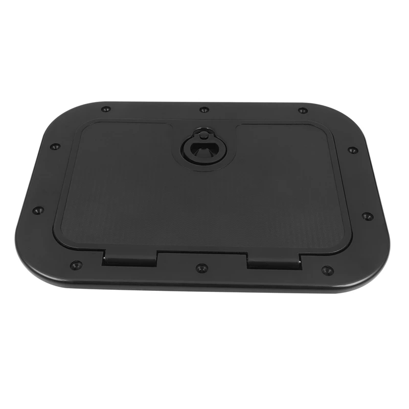 

3X Marine Deck Plate Access Cover Pull Out Inspection Hatch With Latch For Boat Kayak Canoe, 380 X 280Mm -Black