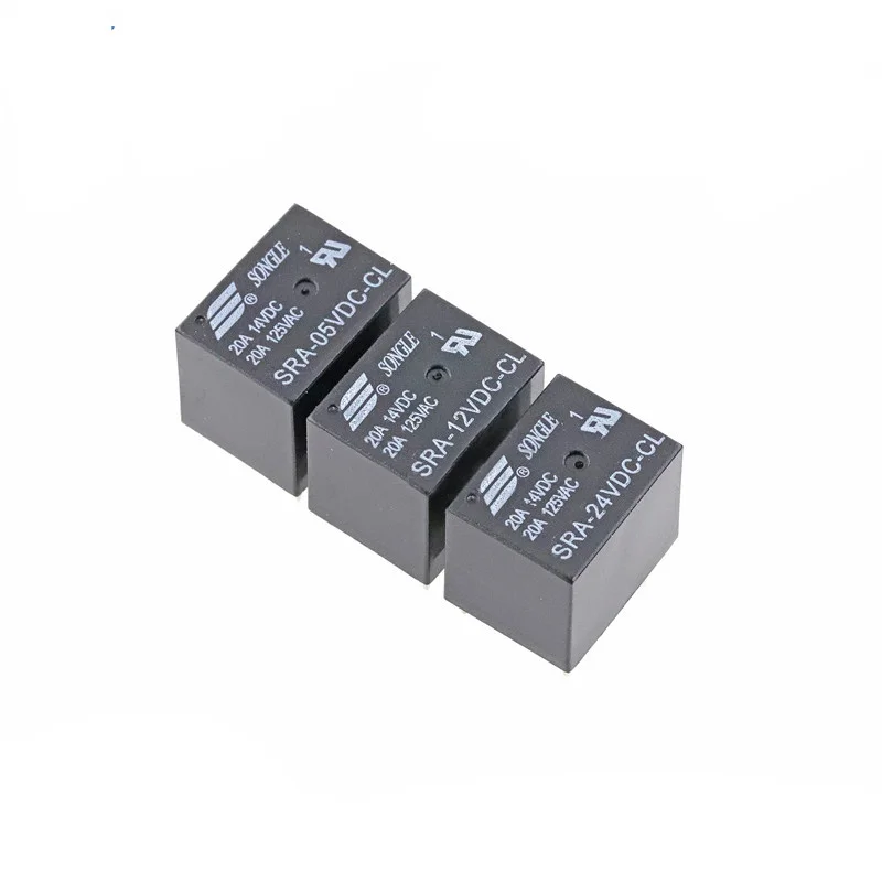 Реле мощности SRA-05VDC-CL SRA-12VDC-CL 5V 12V 24V 20A DC 5Pin PCB Type SRA-24VDC-CL черное автомобильное реле
