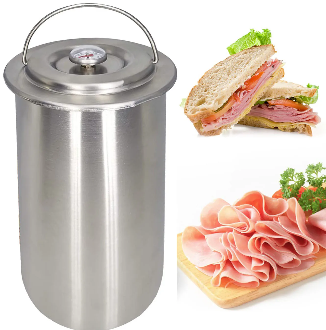 Ham Press Maker Stainless Steel Round Shape Meat Press Maker Machine for  Making Sandwich Seafood Patty Gourmet Cooking Tools