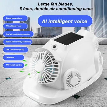 Casco di sicurezza solare 6 ventole Bluetooth Raffreddamento intelligente Rispondi Telefono Elmetto da costruzione