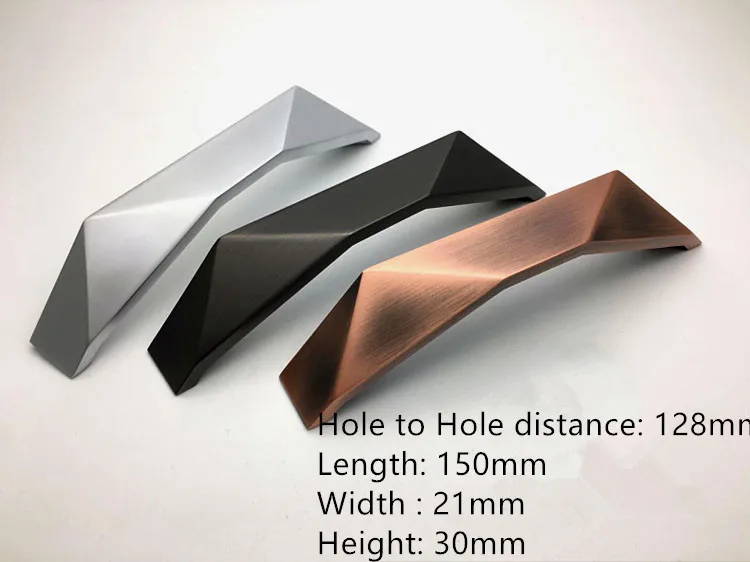 Zinc Hole to hole 32mm to 192mm Alloy Cabinet Handle Black Silver Antique Brass finish Drawer Knob