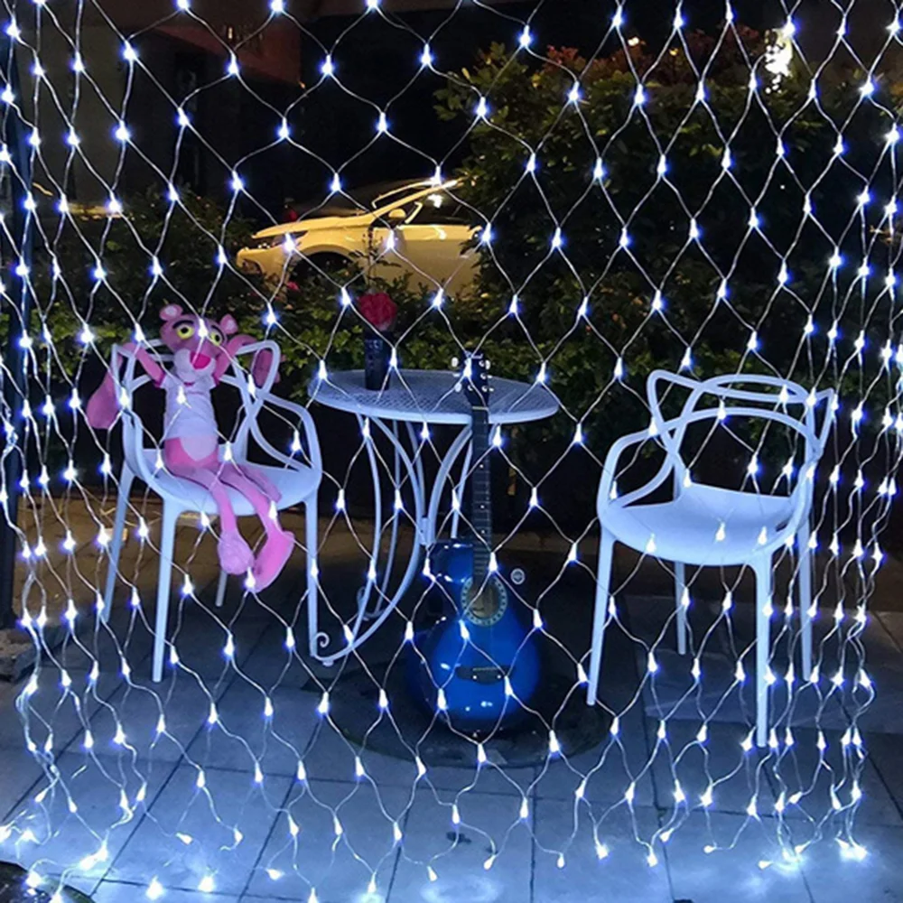 White Solar LED Outdoor Waterproof Camping Starry Dinner Bar Christmas Halloween Decoration Atmosphere Remote Control Net Light laser led water pattern light water wave pattern rendering atmosphere makes people feel more relaxed suitable for cleaning bars