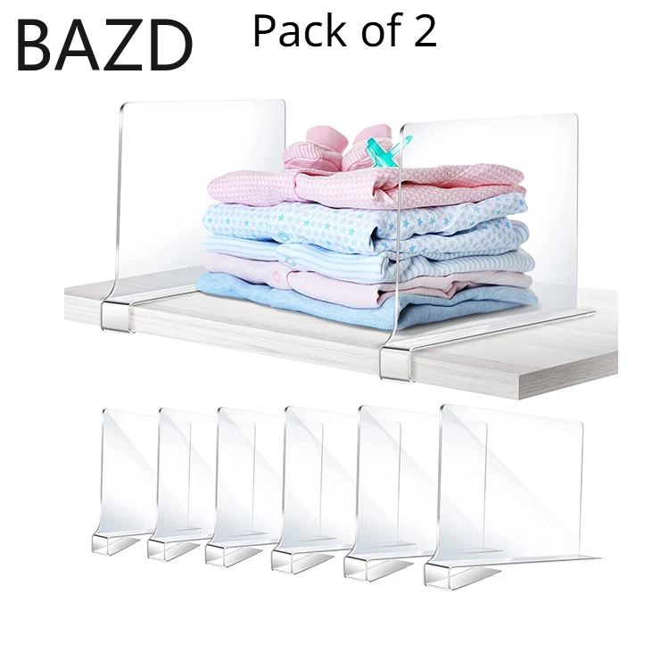  Bee Neat Clear Acrylic Shelf Dividers for Closets