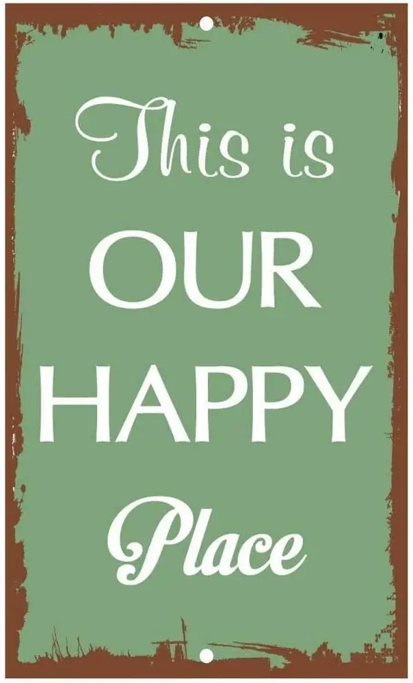 

Tin Sign Aluminum Retro There is Our Happy Place Room Plaque Sign 8 X 12 inch Iron Painting Vintage Signs