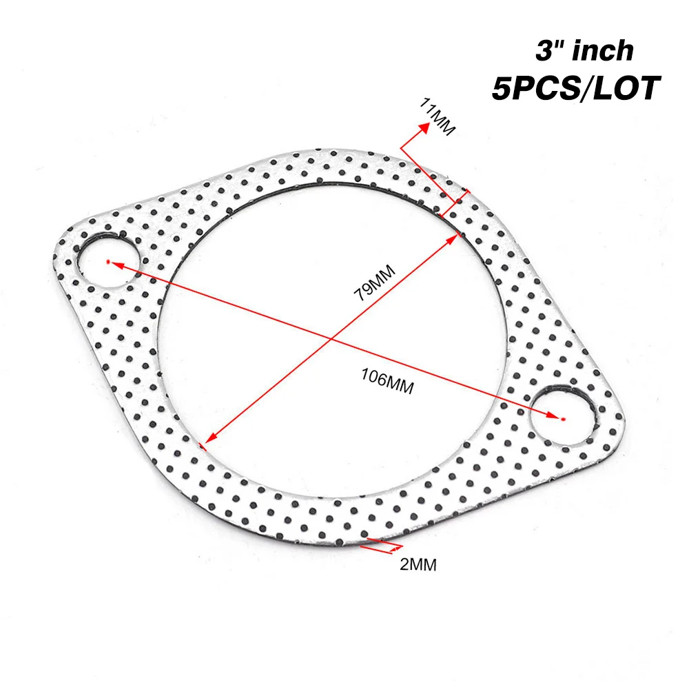 Stainless Steel Exhaust Gasket 5pcs/lot 3'' Inch 79mm Exhaust Pipe Gasket To Muffler
