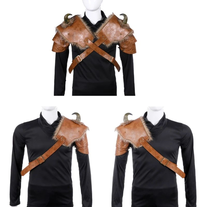 

Leather Shoulder Cover Cape Steampunk Shoulder Armors Leather Single Pauldrons