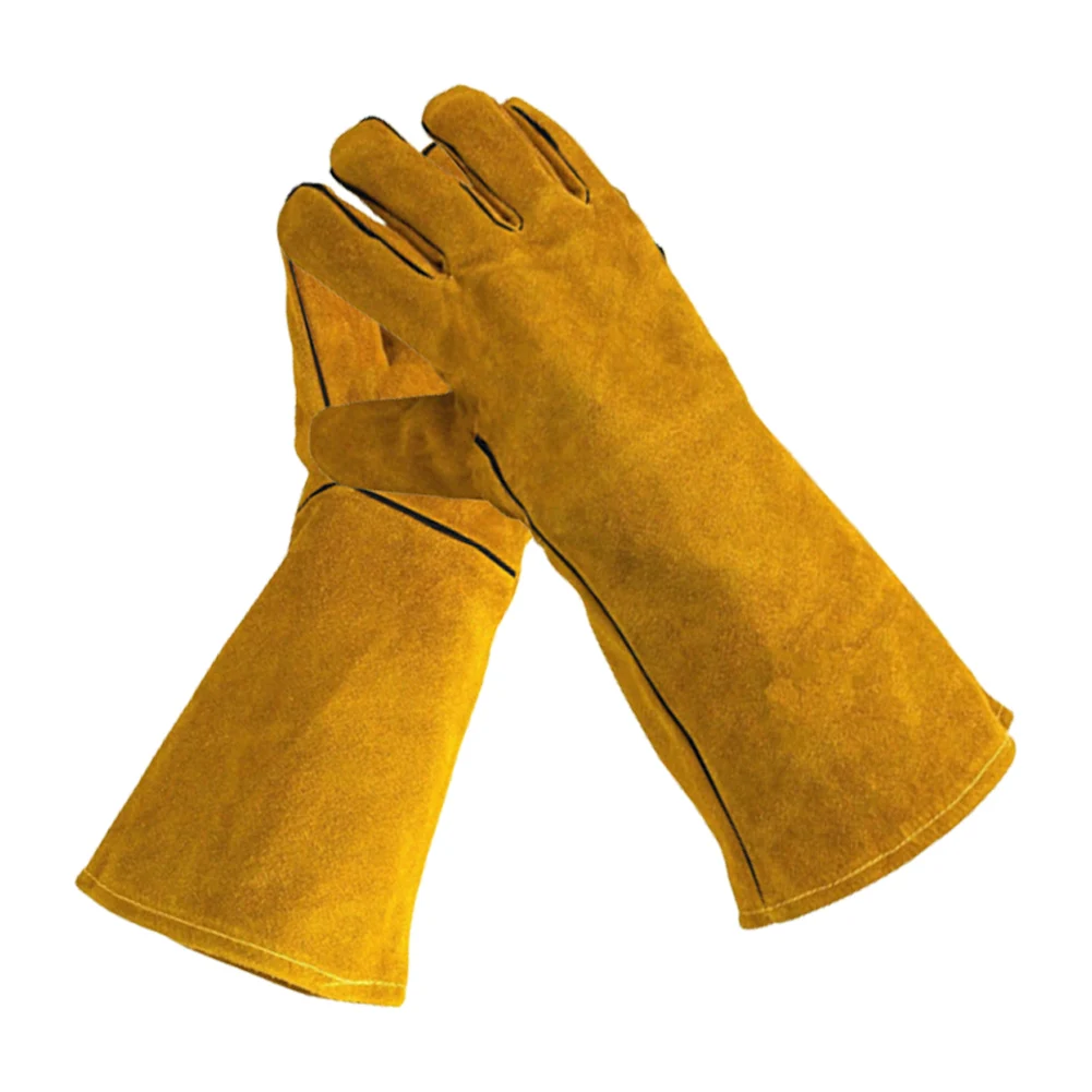 Cowhide Flame-retardant Welding Work Gloves Heat-proof Metal Welding Protector 255x130mm Cowhide Welding Gloves