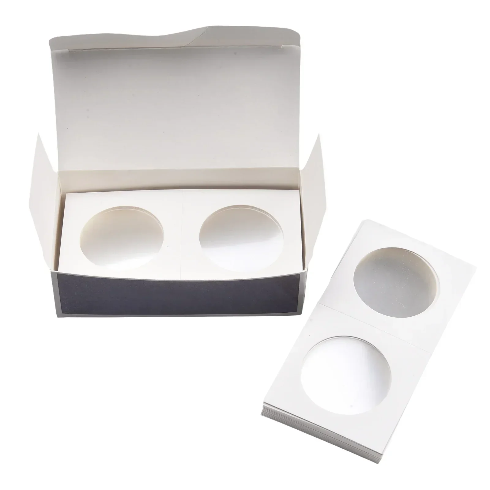 50PCS 12 Sizes Coin Holders Stamp Coin Collection Cardboard Storage Square Cardboard Box Case Album Collection Storage