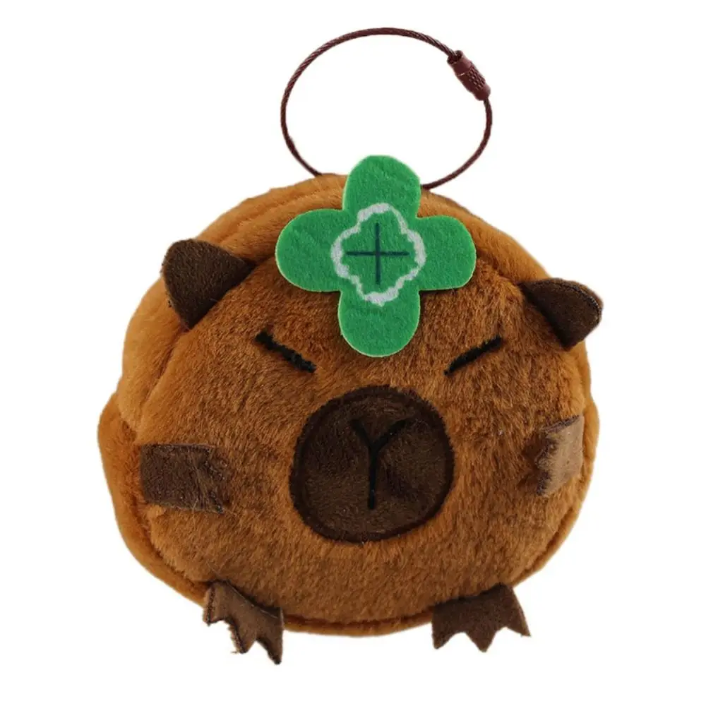 Cartoon Capybara Plush Coin Purse Animal Plush Capybara Wallet Earphone Organizer Pouch Keychain Change Pouch Boy