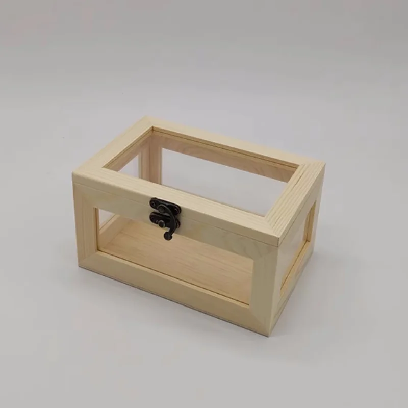 Handmade Wooden Glass Storage Box, Cosmetics/Jewlery Display Box, Creative Household Table Organizer 4