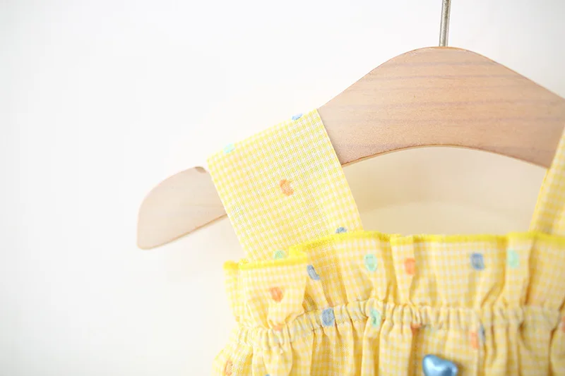 Description Picture 4 of item2Pcs/set Fashion Summer Colorful Love Baby Girl Dress Sweet Newborn Children Clothes Infant Kids Outfit Send Hat Toddler Costume