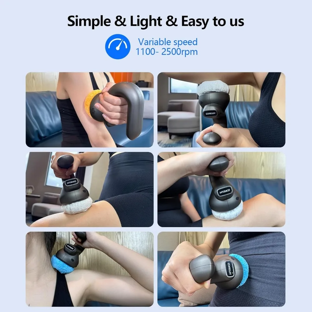 Handheld Professional Mini Orbital Buffer Relief Massager, Adjustable Multi-Speed Vibration Deep Tissue Body Chiropractic 5