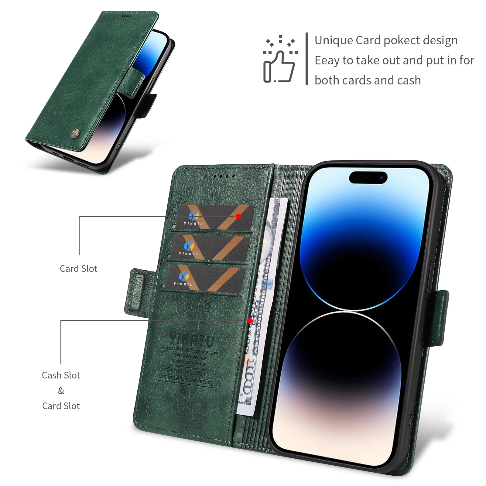 Shockproof Flip Wallet Leather Phone Case - Premium Coque