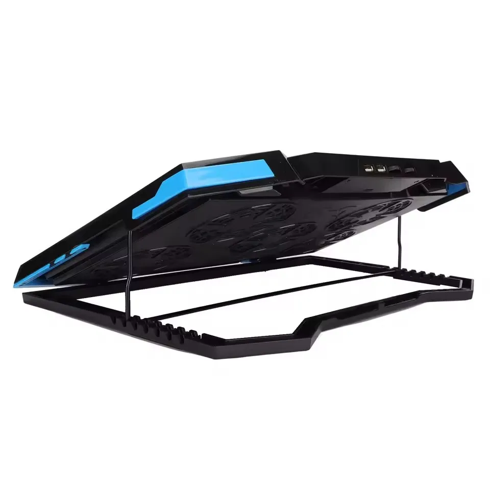 5개의 고속 팬이 있는 노트북 쿨링 패드 스탠드, 접이식 및 각도 조절 가능, 최대 18인치 노트북과 호환 가능