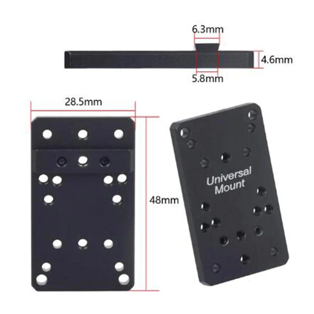 Tactical Glock Rear Sight Mount Plate Base For Universal Red Dot Sight Pistol
