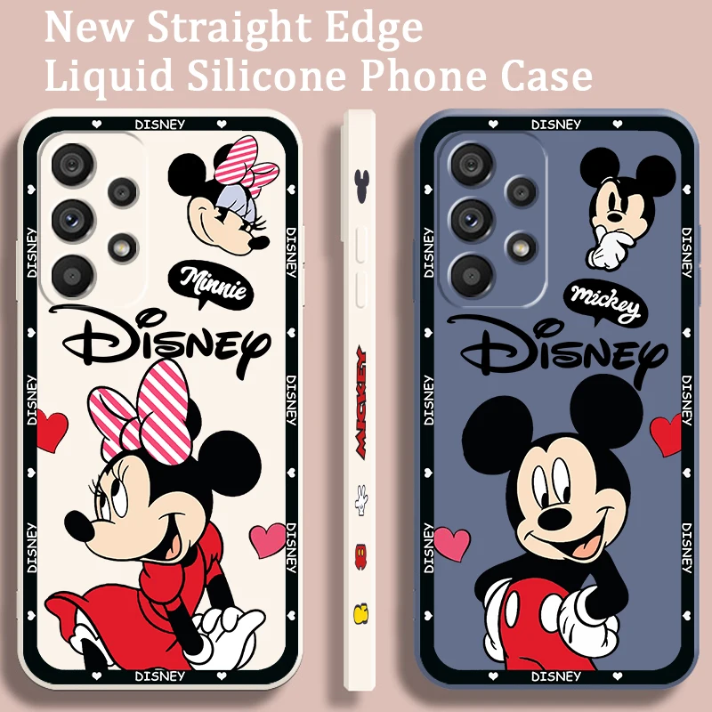 

Minnie Disney Love Mickey For Samsung Note 20 10 A54 A31 A14 A03 A22 A34 A04 A24 Ultra Plus 5G Liquid Left Rope Phone Case