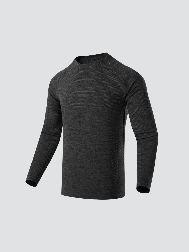 Italian Luxury Breathable Comfortable Men's round Ne Long Sve T-irt Spring Summer Basic Versatile Casual Sports Top