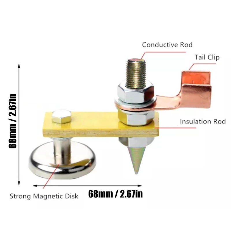 Welding Magnet Head Magnetic Welding Fix Ground Clamp Strong Magnetic Support For Electric Ground Tools