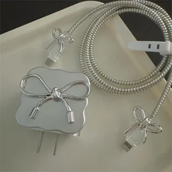 Luxury Electroplating Bowknot Charger Cover with Charge Protection Features (For 18 - 20W)