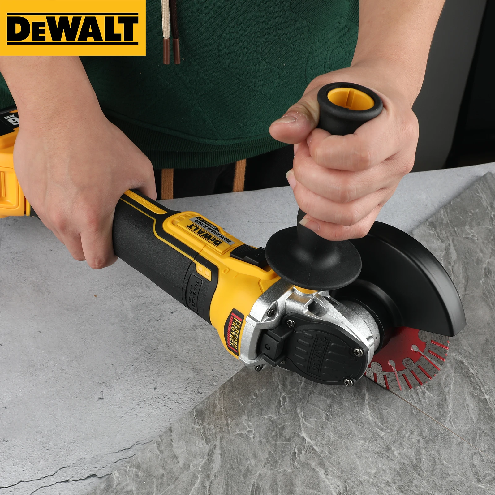 DEWALT DCG405 100/125mm 18V lithium battery brushless flat head angle grinder bare machine tool cutting machine