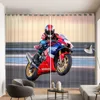 2 Panel Cool Motorcycle Print Curtain for Bedroom Studio Living Room Window Curtain for Floor-to-ceiling Window cortinas Drapes 5