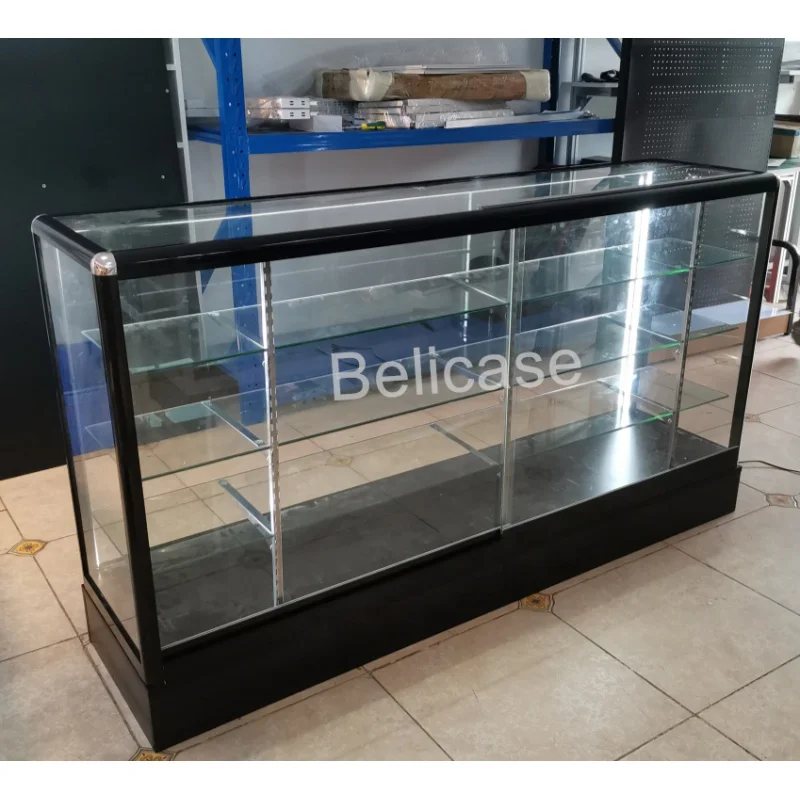 

Custom high quality 70 inch shop display counter smoke shop glass display showcase with lock