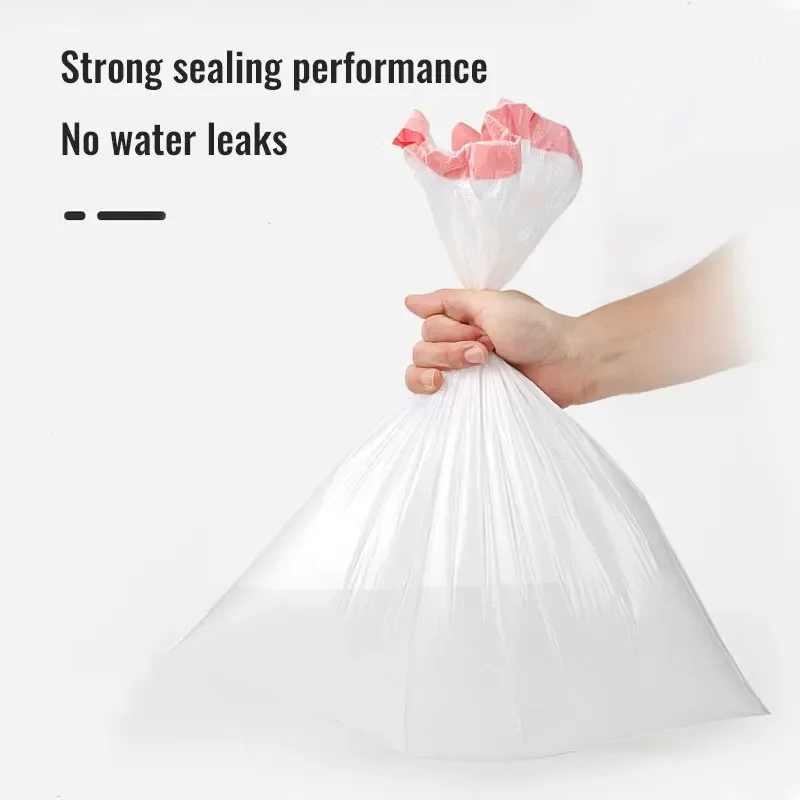 Garbage Bag With Drawstring Household Disposable Transparent Kitchen Dormitory Living Room Use Three Sizes Selection