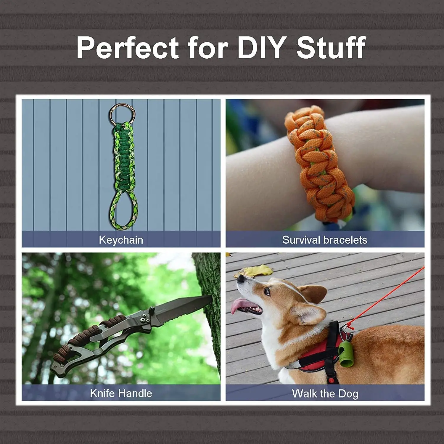 Description Picture 5 of item100M 5-Cores Rope, Braided Bracelet Making Rope, Outdoor Camping Tent Wind Rope