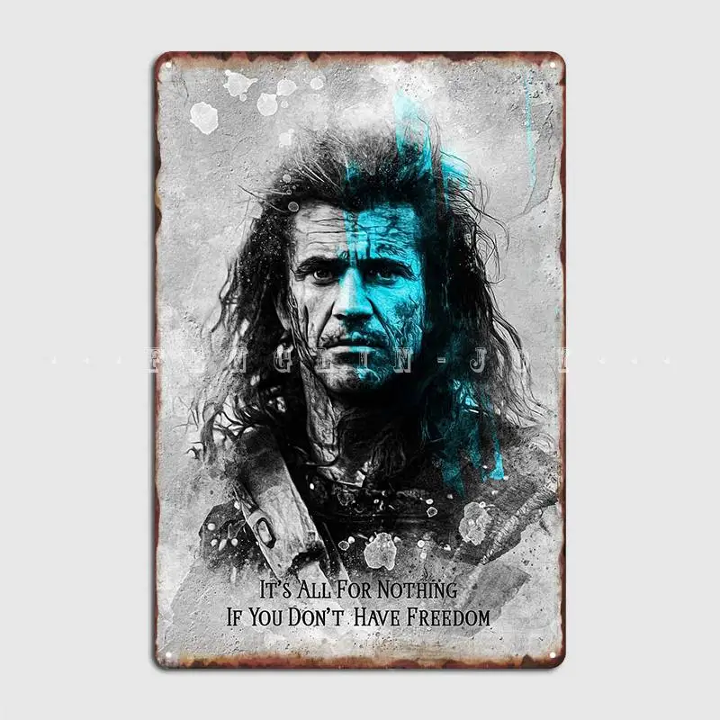 

Braveheart металлический знак роспись печать на стене паба гаража роспись оловянный знак плакаты