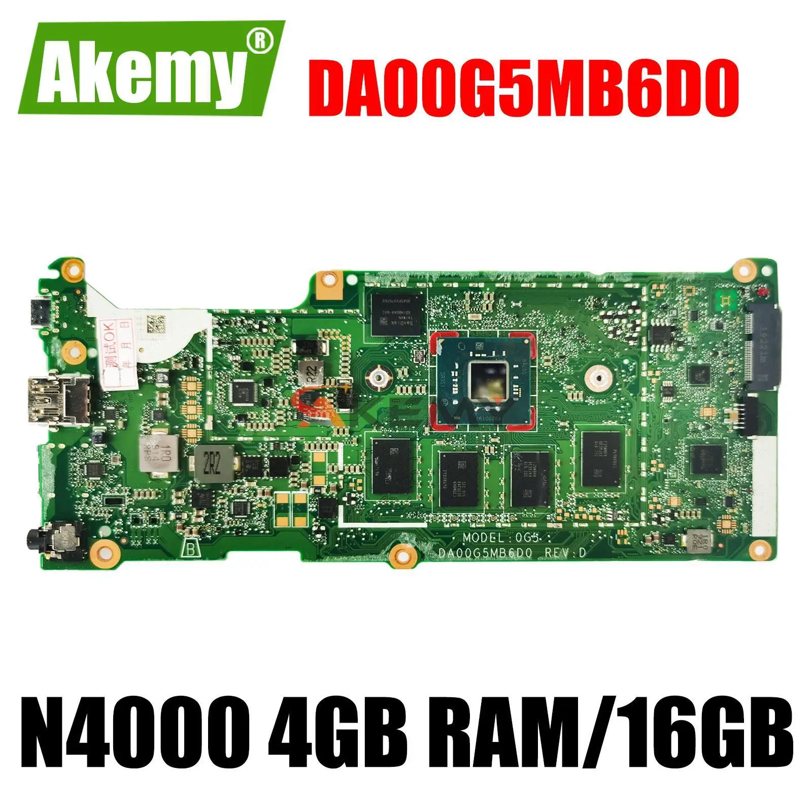 L52557-001 For HP Chromebook 11 G7 EE Motherboard N4000 4GB RAM/16GB da00g5mb6d0  tset ok