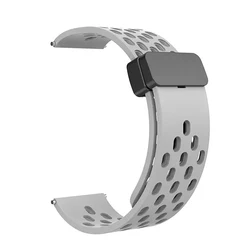 Magnetic Silicone Strap - Soft & Breathable, Available in 20mm/22mm Sizes - 22mm (Gray)