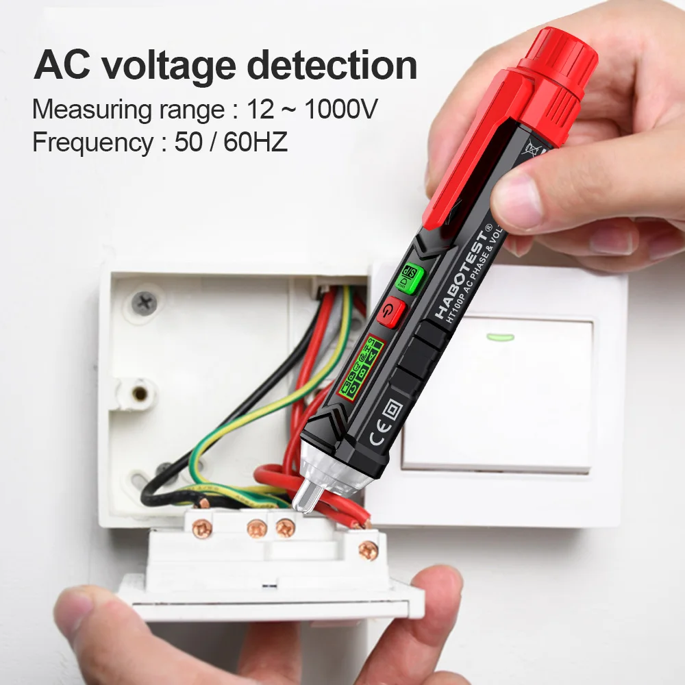 

Digital AC Voltage Detector Smart Non-Contact Tester Pen Meter 12-1000V Multifunction Electronic Tester Electric Sensor Test Pen
