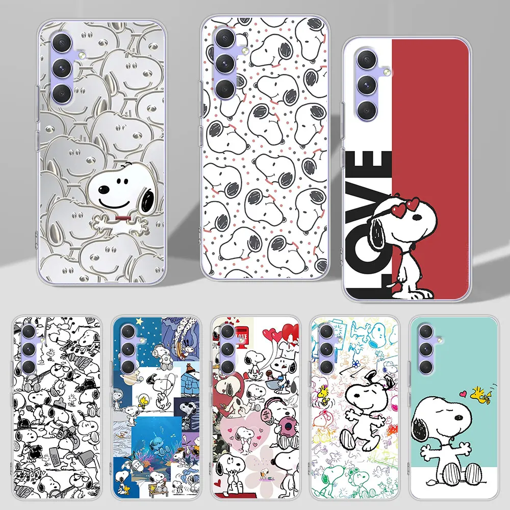 حالة تبو شفافة لسامسونج غالاكسي ، S-سنوبي الكرتون ، غطاء الهاتف الفاخرة ، A54 ، A14 ، A51 ، A31 ، A53 ، A52 ، A12 ، A15 ، A25 ، A35 ، A55 ، A21s ، a24